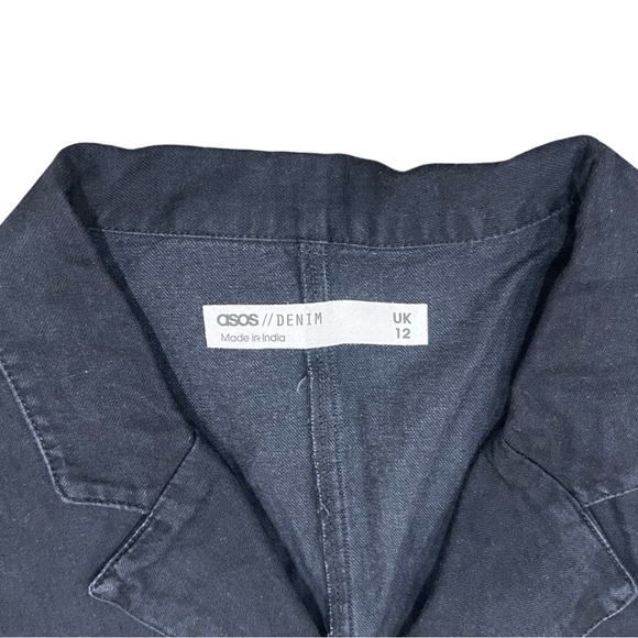 ASOS Black Denim Button-Down Mini Dress | Size Medium / 8 | NWT - Picture 7 of 11